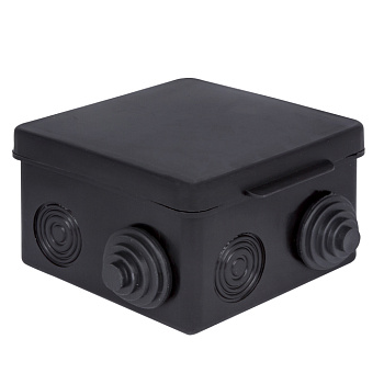 EKF Коробка распределительная КМР-030-031 с крышкой (80х80х50), 7 мембр. вводов чёрная IP54 розн. стикер