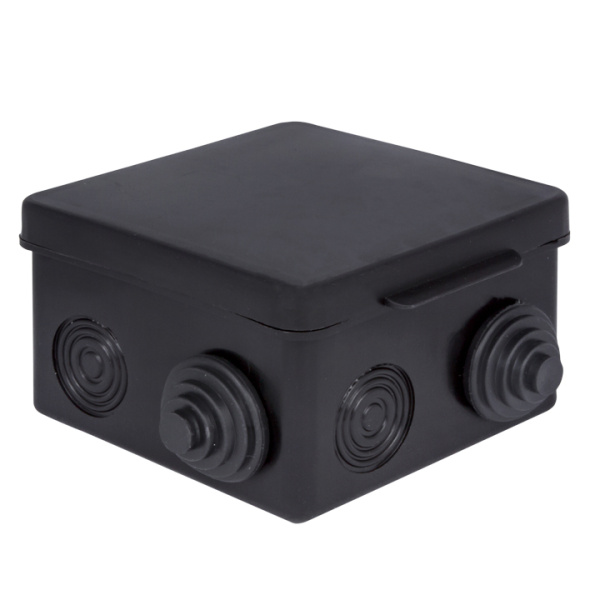 EKF Коробка распределительная КМР-030-031 с крышкой (80х80х50), 7 мембр. вводов чёрная IP54 розн. стикер