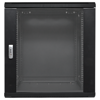 Шкаф настенный 19" TERACOM PRO 12U 600х600 мм дверь стеклянная с замком-ручкой чёрный