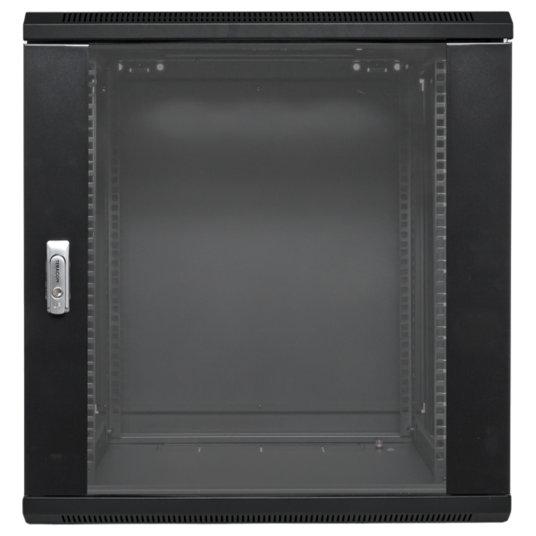 Шкаф настенный 19" TERACOM PRO 12U 600х600 мм дверь стеклянная с замком-ручкой чёрный