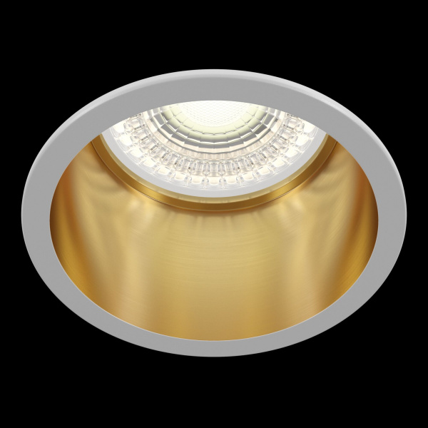 Купить Maytoni Downlight Reif Белый с Золотом Встраиваемый светильник DL049-01WG