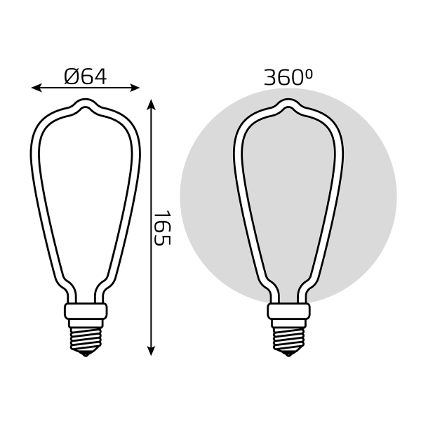 Купить Gauss Лампа Filament Artline ST64 4W 330lm 2700К Е27 milky LED 1005802104