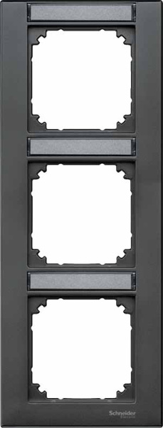 Купить SE Merten SM Антрацит Рамка 3-ая с полем для надписи вертикальная (MTN476314)