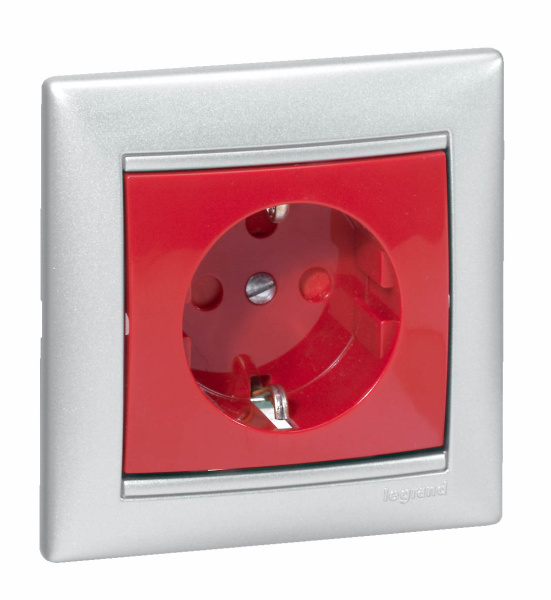 Купить Legrand Valena Красный Розетка 1-ая с/з с блокировкой (необх ключ 50299) 774327