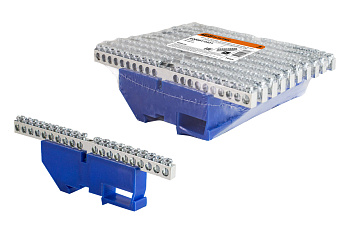 TDM Шина "N" нулевая с изолятором на DIN-рейку 6x9мм стойка бол. 20 групп никелированная SQ0801-0331