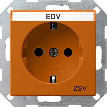 Gira Розетка с зазем конт поле и надпись ZSV 047302