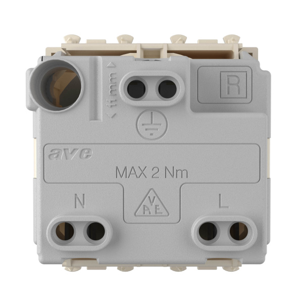 Купить DKC Розетка модульная, 2P+E, с з/ш, "Avanti", "Ванильная дымка", 2 модуля