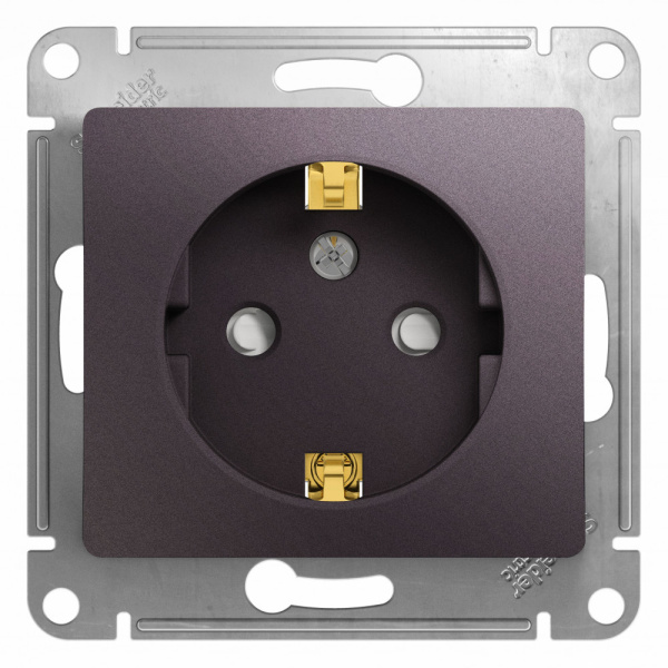 Купить Systeme Electric Glossa Сиреневый туман Розетка с/з со шторками