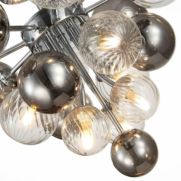 Купить ST Luce SL1124.102.10 Люстра потолочная Хром/Дымчатый,Прозрачный G9 10*3W (из 2-х коробок)