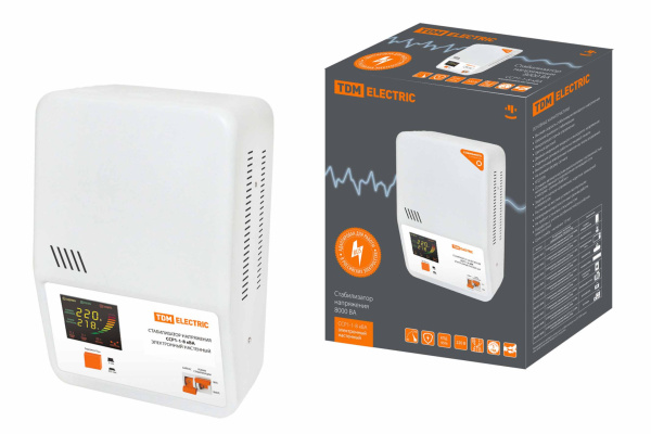 TDM Стабилизатор напряжения ССР1-1-8 кВА электронный настенный SQ1201-0027