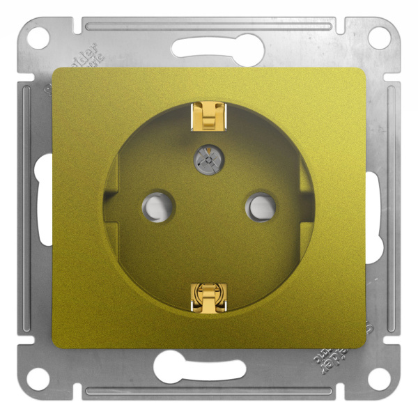 Systeme Electric Glossa Фисташковый Розетка с/з со шторками