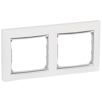 Legrand Valena Белый/Серебряный штрих Рамка 2-ая горизонт. 770492
