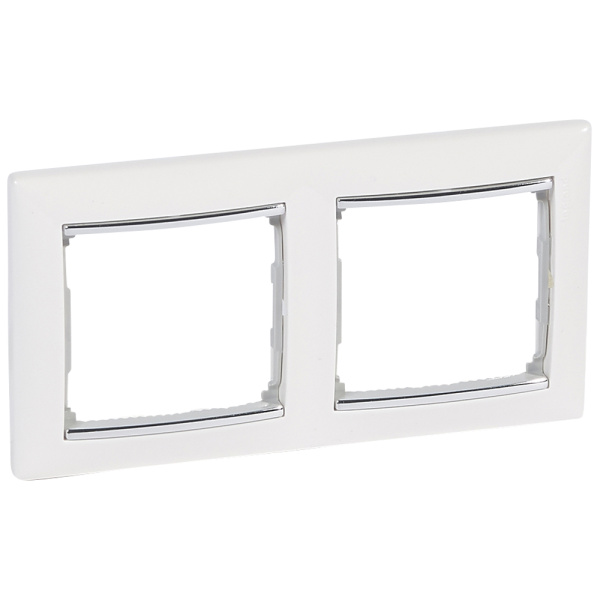 Legrand Valena Белый/Серебряный штрих Рамка 2-ая горизонт. 770492