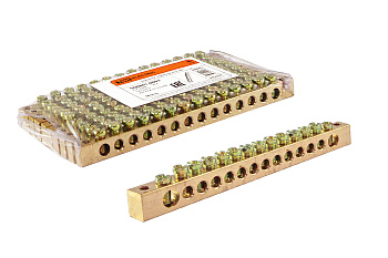 TDM Шина "N" нулевая 6х9мм 14/2 (14групп/крепеж по краям) SQ0801-0003