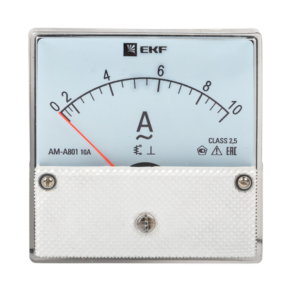 Купить EKF PROxima Амперметр AMA-801 аналоговый на панель (80х80) круглый вырез 10А прямое подключение