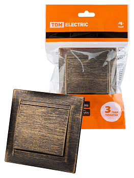 TDM Выключатель на 2 направления 1 кл. 10А старинная бронза "Лама" SQ1815-0748