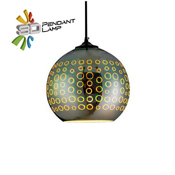 Horoz Electric 021-007-0001 Хром E27 1M 3D СТЕКЛО Декоративный патрон на подвесе RADIAN HRZ00002447