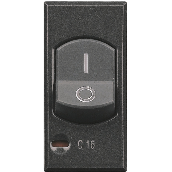 Купить BT Axolute Антрацит выключатель двухполюсный термомагнитный с индикатором защиты 1 полюса, 10 А, размыкающая способность 3000 А, 127/230 в HS4301/10