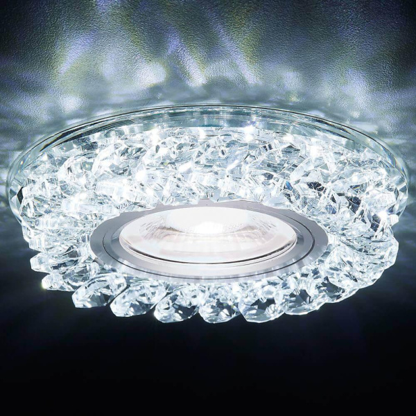 Купить Ambrella Встраиваемый точечный светильник со светодиодной лентой S257 CH хром/прозрачный хрусталь/MR16+3W(LED WHITE)