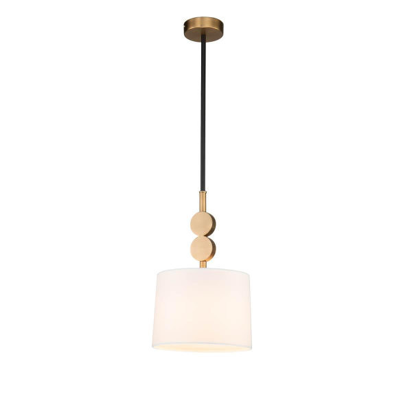 Favourite 2624-1P подвес Каркас цвета латунь, плафон из белого шелка