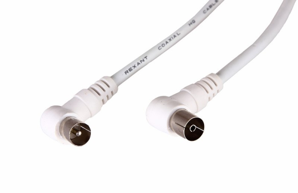 Шнур TV шт - TV гн 3М Угловой Белый Rexant 18-0024