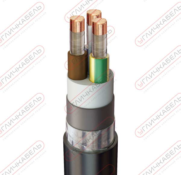 Кабель силовой бронированный ПвБШвнг(А) -FRLS 3х10 ок(N,PE)-1 Угличкабель PLF17130100130000000