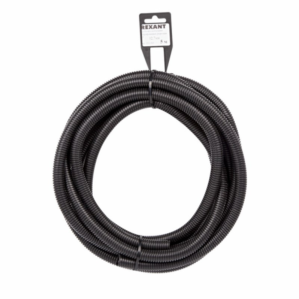 Труба автомобильная гофрированная 12,7 мм ПОЛИПРОПИЛЕН 5 м разрезная Rexant 15-1305