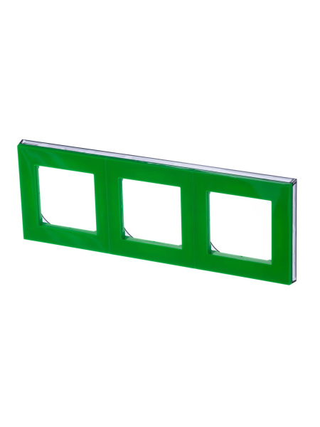 Купить ABB EPJ Levit зелёный / дымчатый чёрный Рамка 3 поста 2CHH015030A6067