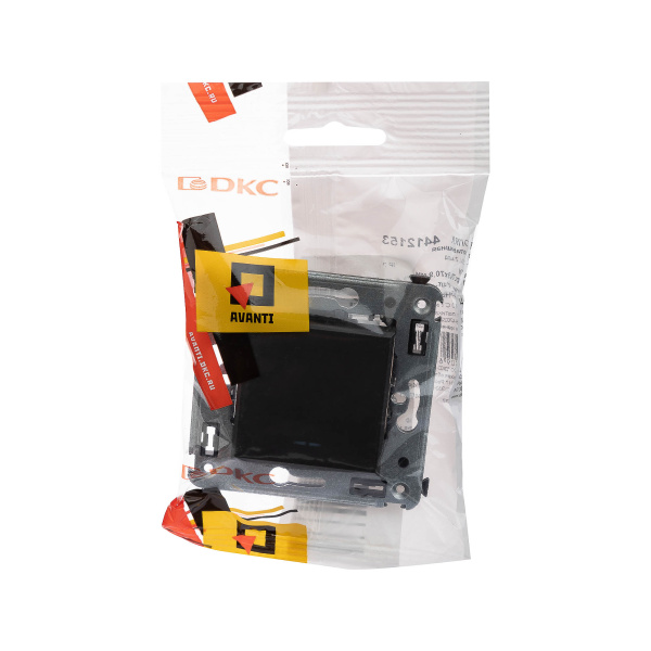 Купить DKC Кнопка одноклавишная в стену, "Avanti", "Черный матовый"