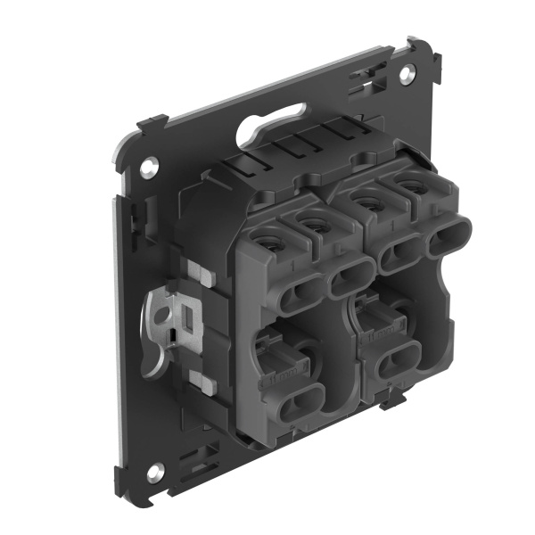 Купить DKC Выключатель двухклавишный в стену, "Avanti", "Черный квадрат"