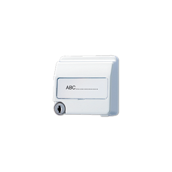 JUNG Крышка пружинная для штепсельных розеток с замком, фиксатором и полем для надписи 23×29 мм белая CD554SLKLWW