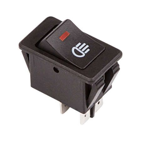 Выключатель клавишный 12V 35А (4с) ON-OFF с красной LED подсветкой Rexant 36-4440