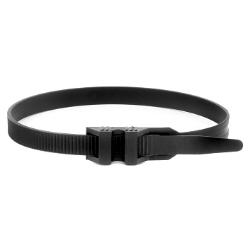DKC Хомут P6.6 с плоским замком, черный 9x300
