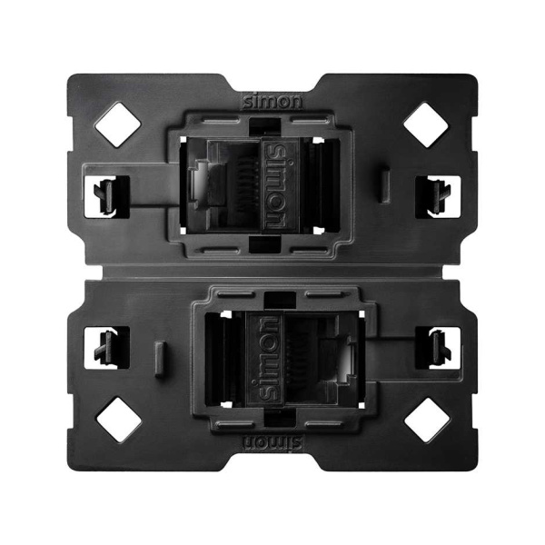 Simon 100 Розетка 2xRJ45 Cat.6 с адаптером 10002544-039