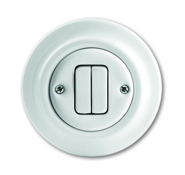 ABB Decento Выключатель 2-клавишный 10А, в сборе 1012-0-2161