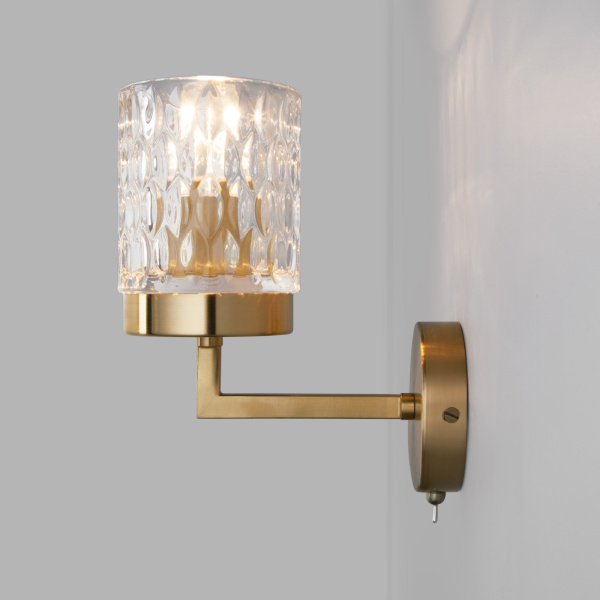 Купить Eurosvet Настенный светильник со стеклянным плафоном 60127/1 латунь a057085