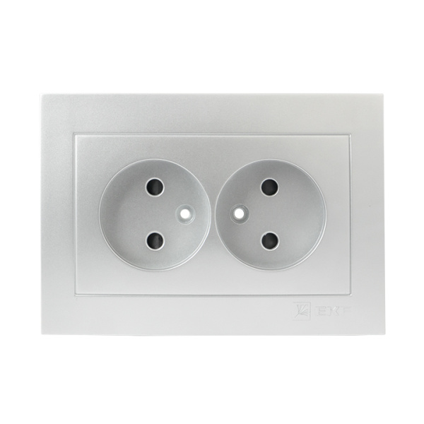 Купить EKF PROxima Валенсия лицевая панель розетка 2-местной б/з 10А сталь с защ. штор.