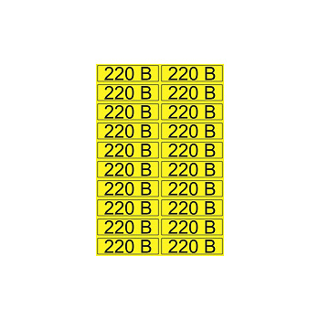 Наклейка знак электробезопасности «220 В» 15х50 мм (20 шт на листе) Rexant 56-0007-1