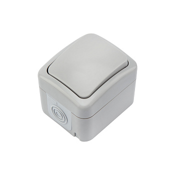 KRANZ Выключатель одноклавишный Mini OG IP54, о/у, серый KR-78-0835