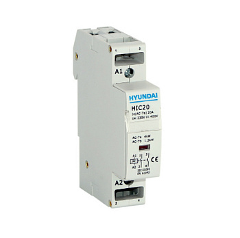 HYUNDAI Модульный магнитный контактор HIC20 11NS X230 20А 4 кВт АС1/400VAC 1NO+1NC 50Hz 230V 13.01.02.000426