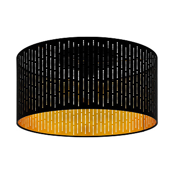 Eglo 98311 Светильник настенно-потолочный VARILLAS, 1х40W(E27), сталь, черный/текстиль, черный, золотой