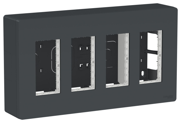 Купить SE Unica System+ Антрацит Блок открытой установки 4х2 NU124454