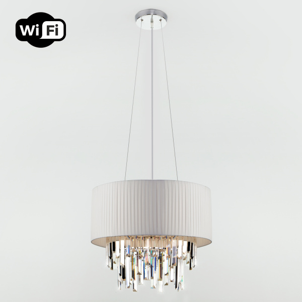 Eurosvet Подвесная люстра с управлением по Wi-Fi 10122/6 хром/прозрачный хрусталь Strotskis Smart (10106/6) a054108