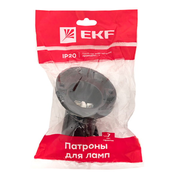 Купить EKF PROxima Патрон карболитовый наст. Е27 черн. наклонный индивидуальный пакет LHC-E27-wi-p