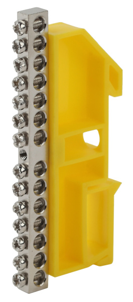 ЭРА NO-222-94-1 Желтый Шина PE "Земля" на на DIN-изол ШНИ-6х9-14 никелированная Д