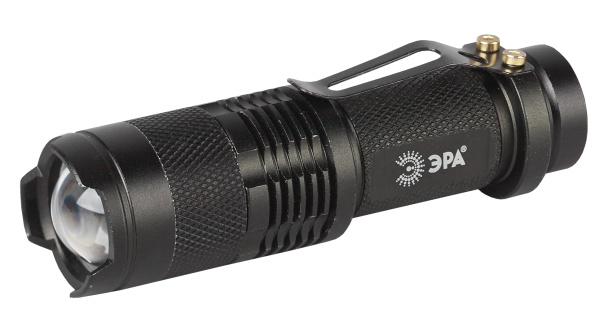 ЭРА UB-602 Фонарь универсальный "Компакт" [3 Вт, 1xAA, алюм, регул. фокус, 3 режима, прищепка, бл]