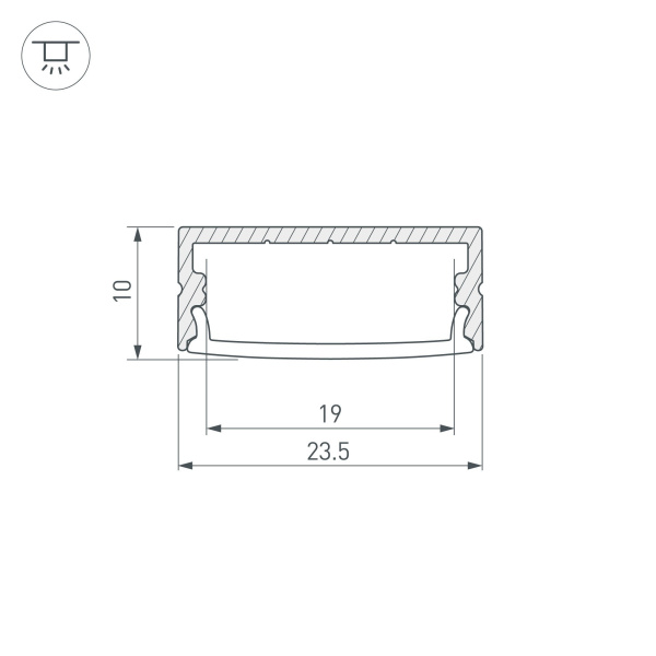 Купить Arlight Профиль ARH-WIDE-H10-2000 ANOD (Алюминий) 016142