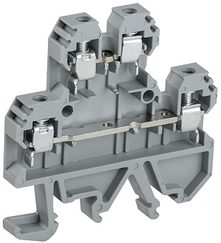 IEK Клемма винтовая КВИ-4-2L двухуровневая 4мм2 серая