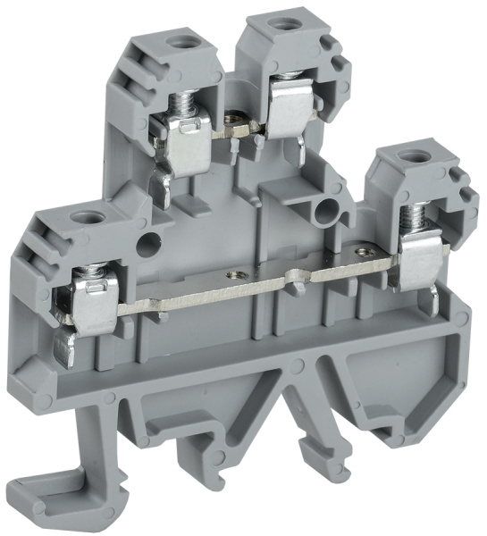 IEK Клемма винтовая КВИ-4-2L двухуровневая 4мм2 серая
