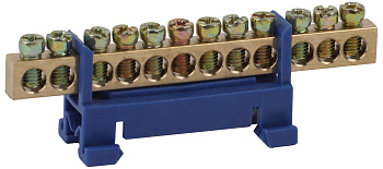 ЭРА NO-222-78-1 Синий Шина N "Ноль" в изоляторе типа стойка ШНИ 6х9-12-Д